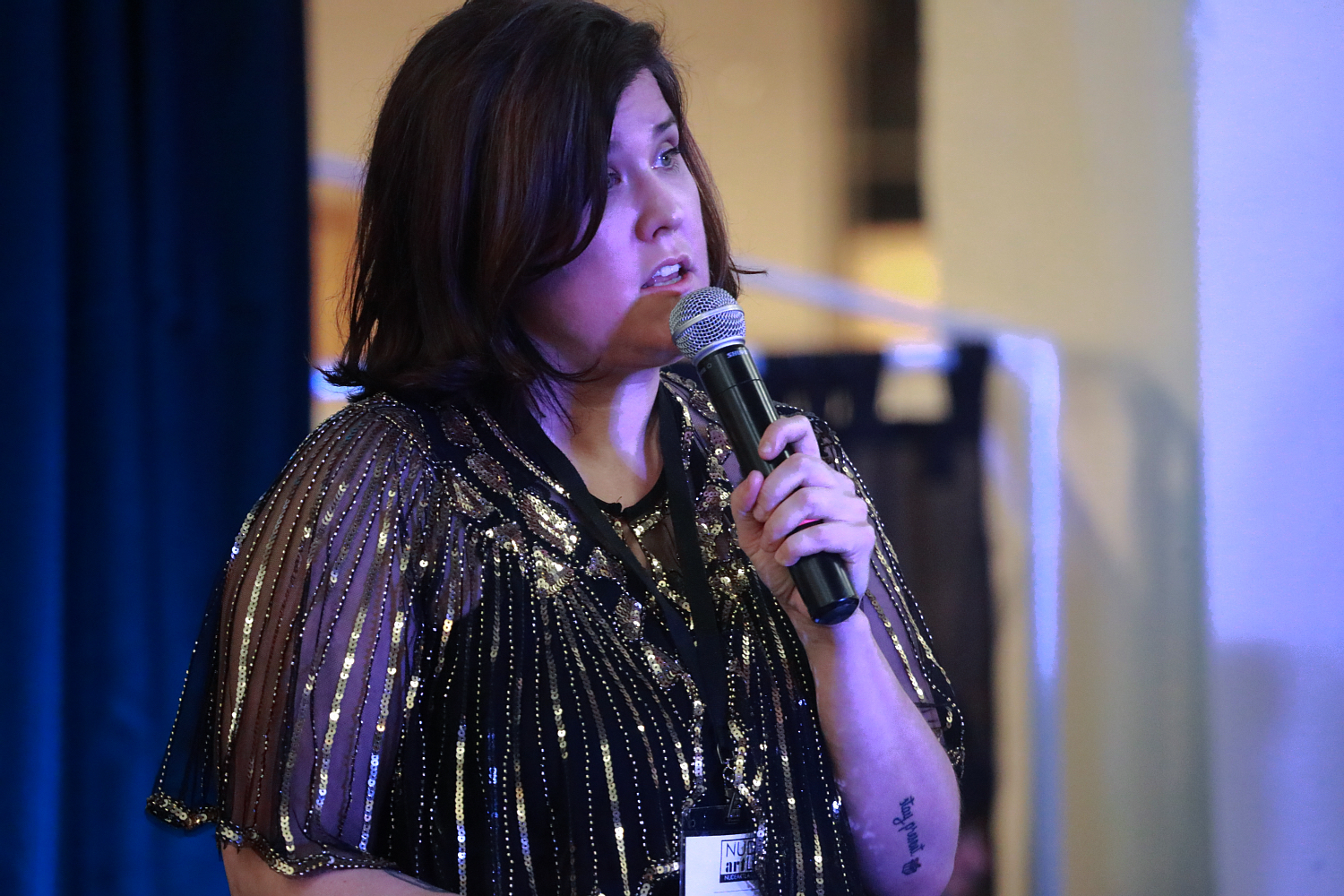 Host on stage