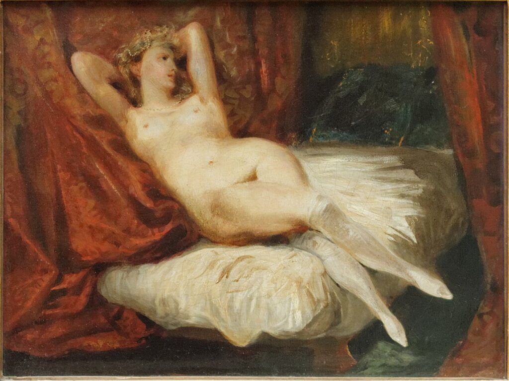 Eugène Delacroix, Woman With White Socks, public domain, Wikimedia Commons
