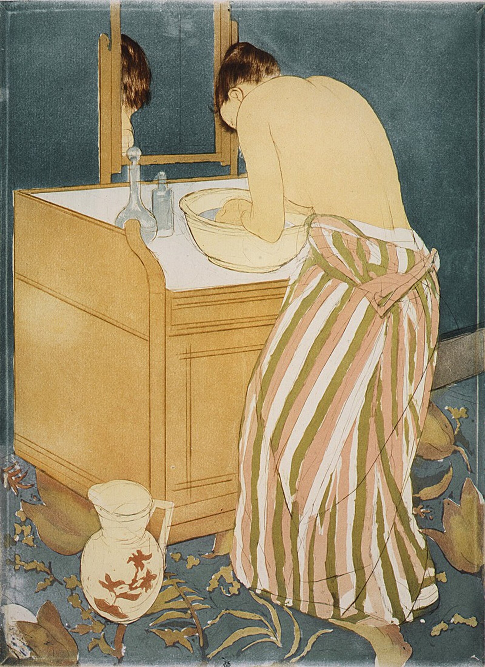 Mary Cassatt, Woman Bathing (La Toilette), 1891 - drypoint and aquatint - Metropolitan Museum of Art
