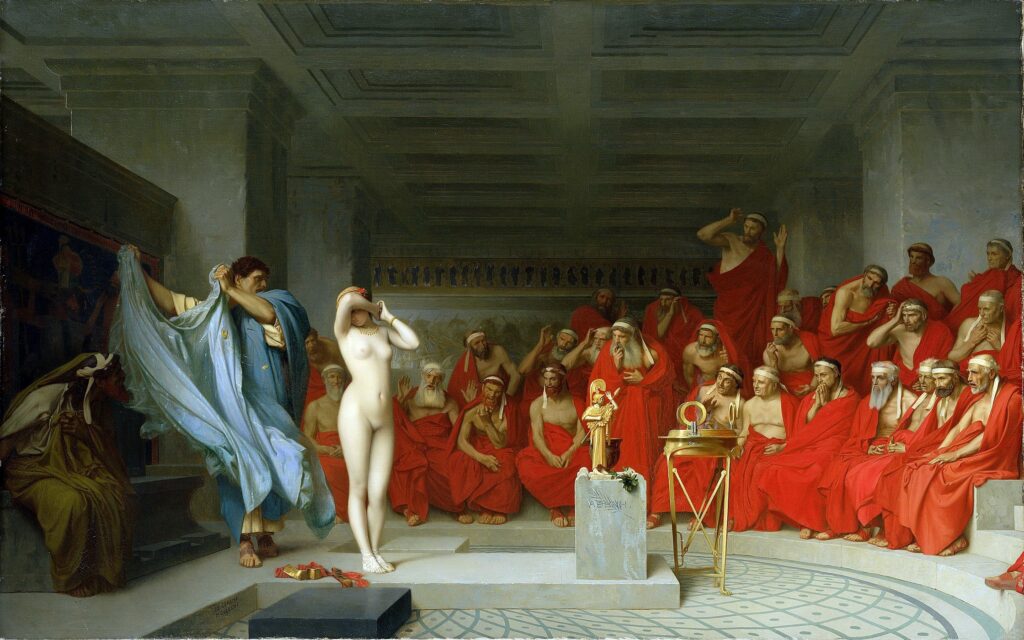 Jean-Léon Gérôme, Phryne before the Areopagus, 1861